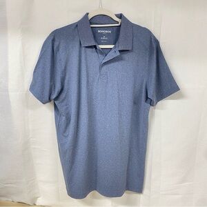 Bonobos Heathered Blue Golf Slim Fit Polo Shirt Medium